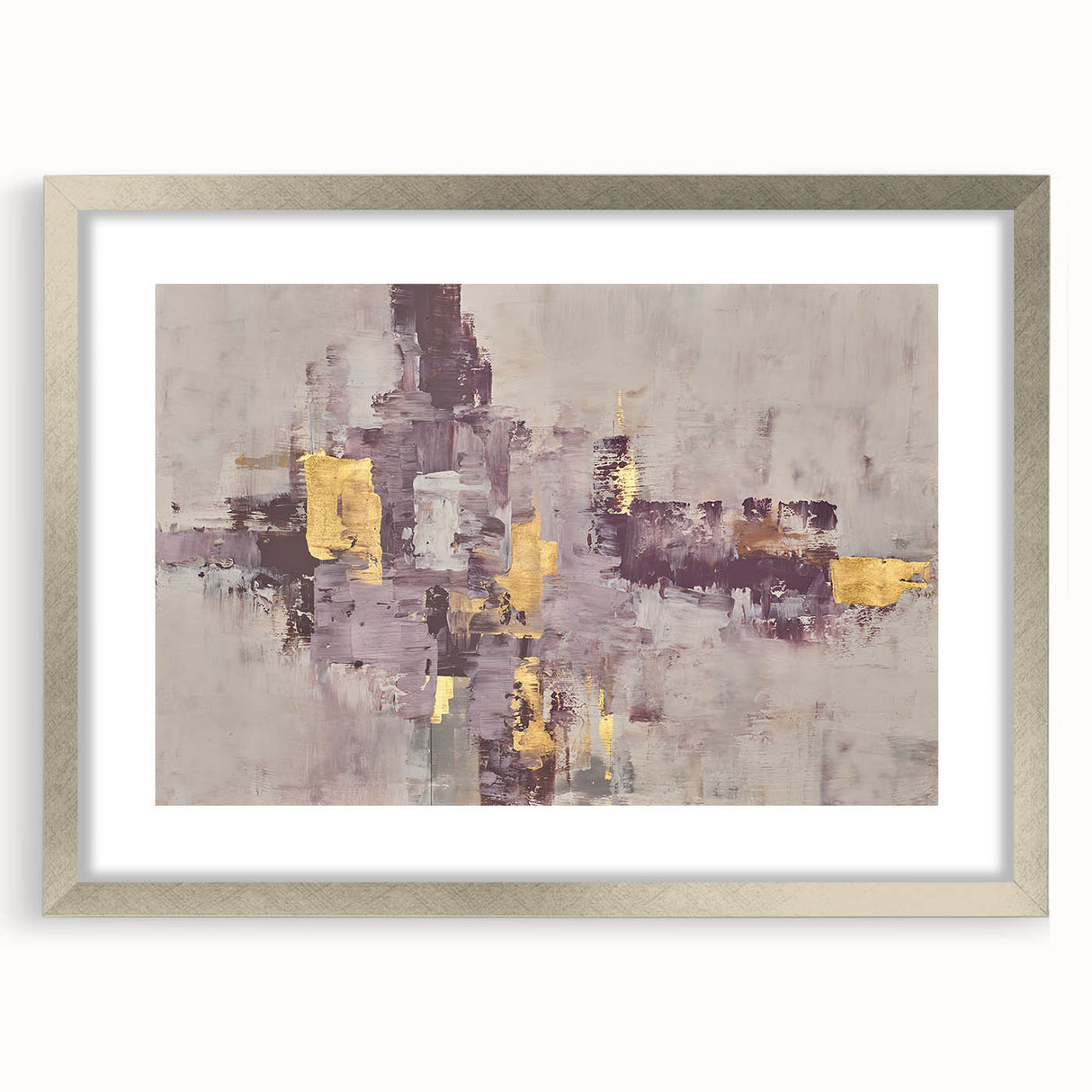 Earthen Harmony Abstracts - Neutral Abstract Prints with Gold Detail