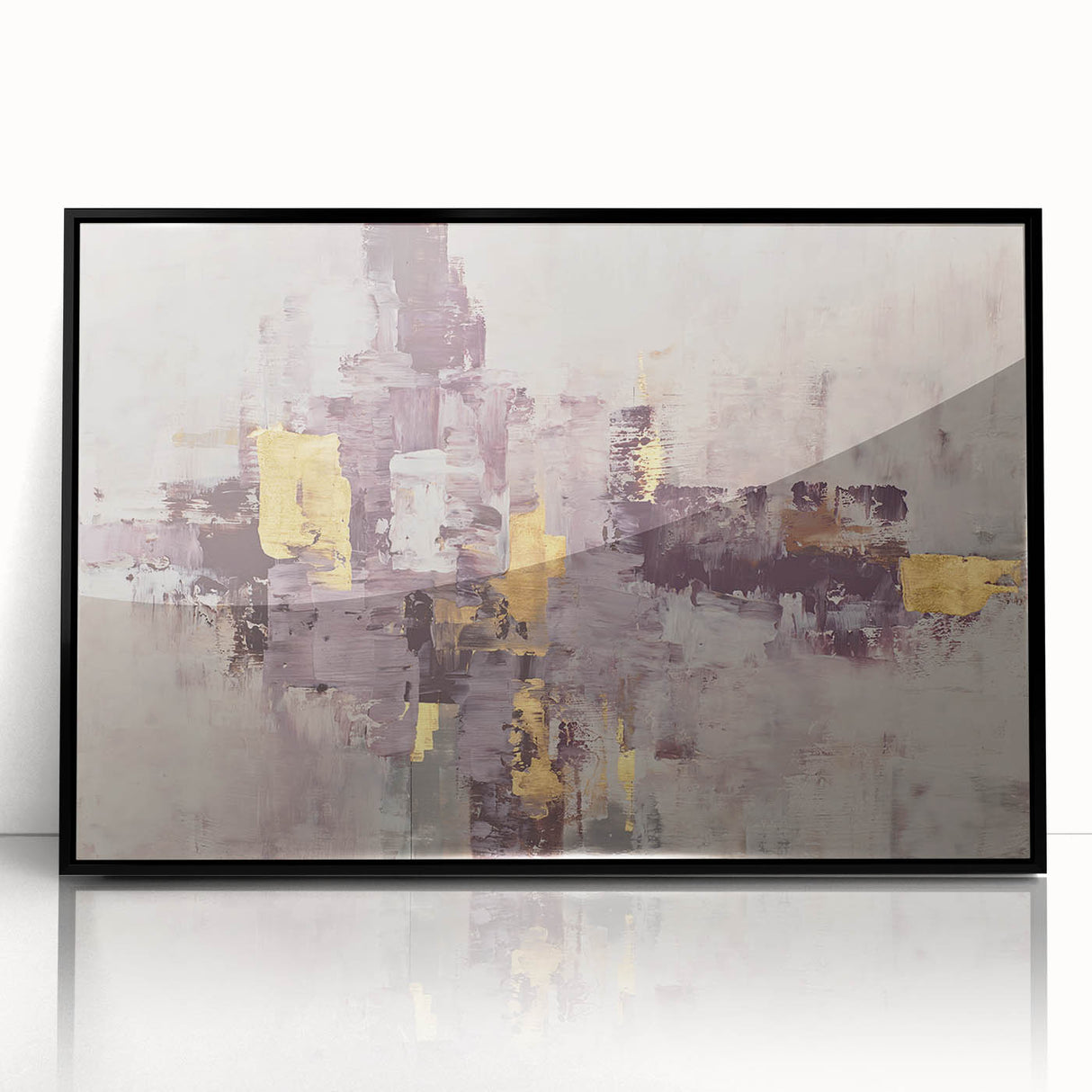 Earthen Harmony Abstracts - Neutral Abstract Prints with Gold Detail