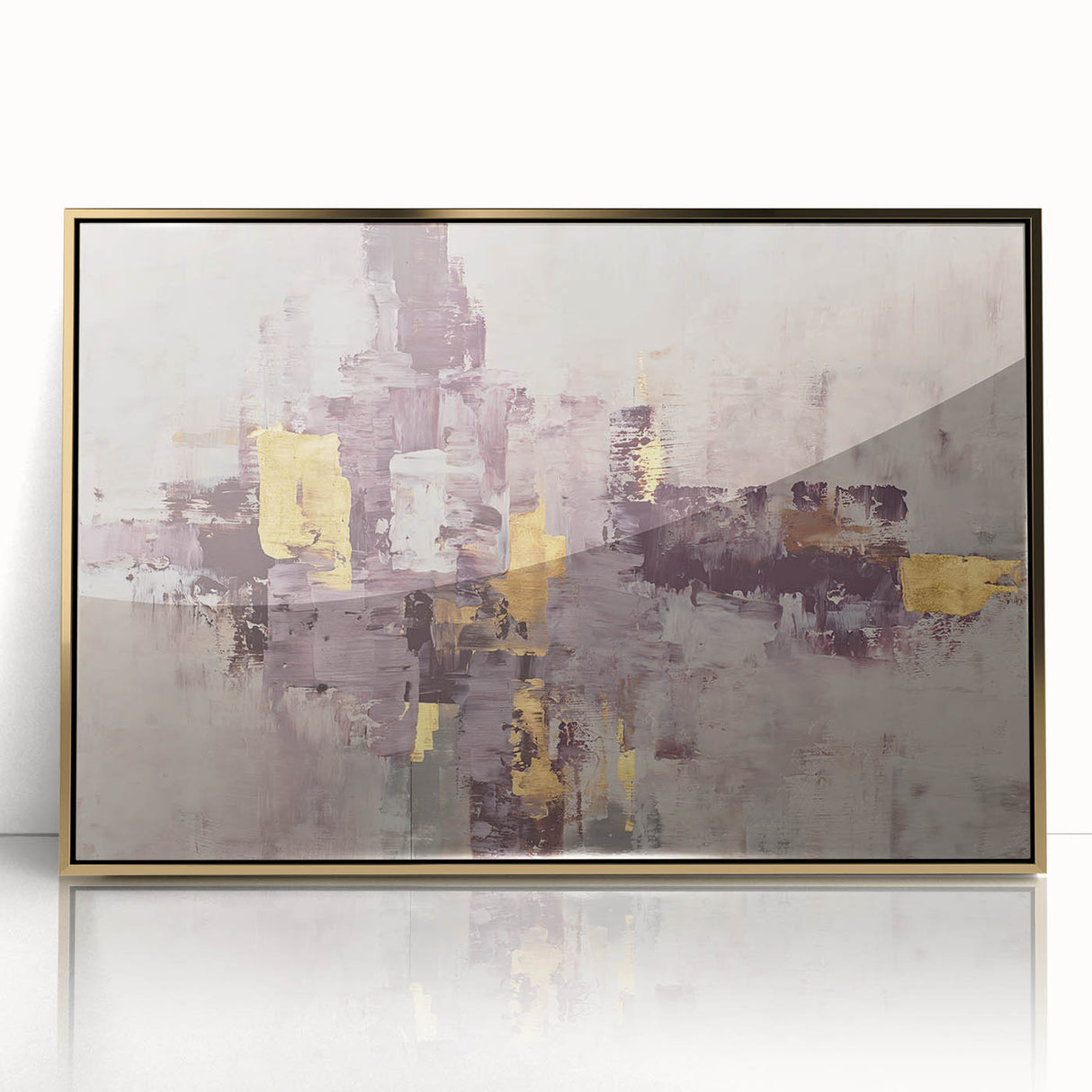 Earthen Harmony Abstracts - Neutral Abstract Prints with Gold Detail