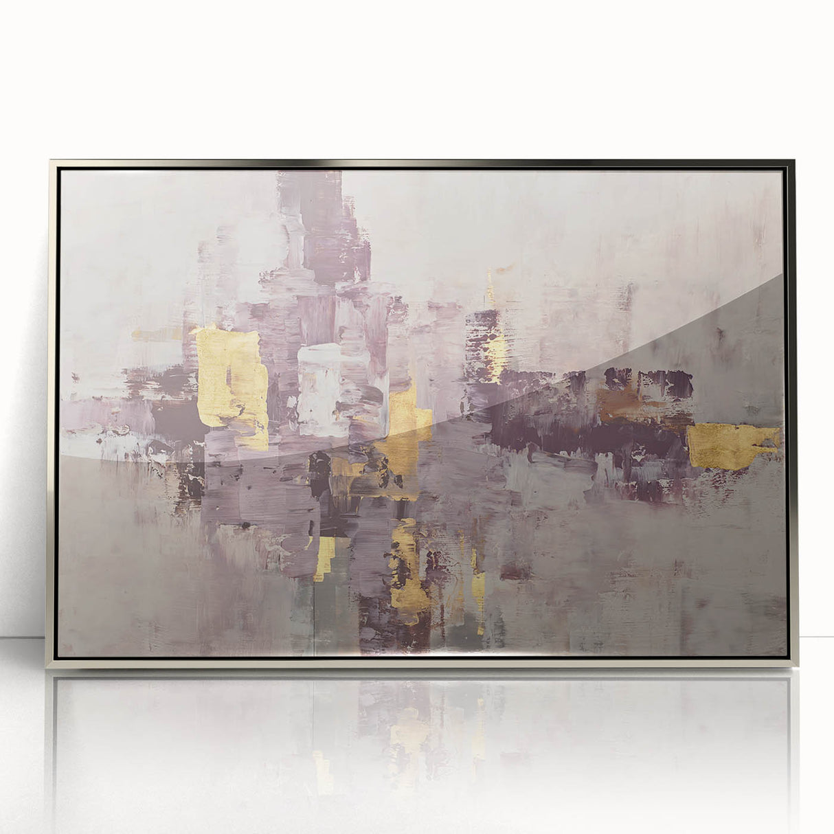 Earthen Harmony Abstracts - Neutral Abstract Prints with Gold Detail