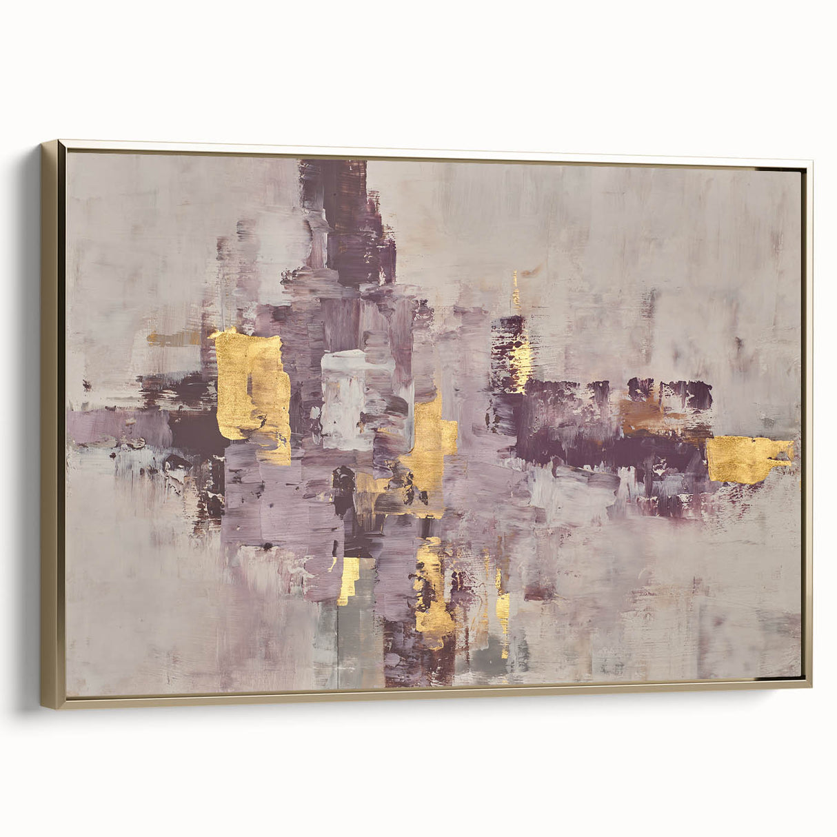 Earthen Harmony Abstracts - Neutral Abstract Prints with Gold Detail