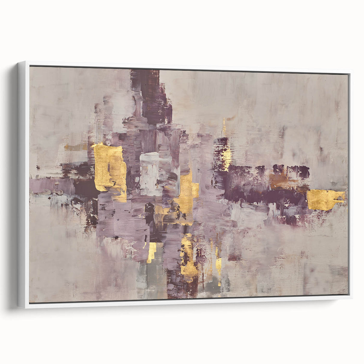 Earthen Harmony Abstracts - Neutral Abstract Prints with Gold Detail