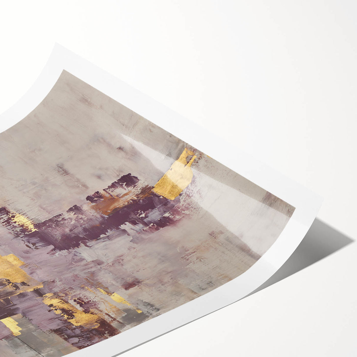 Earthen Harmony Abstracts - Neutral Abstract Prints with Gold Detail