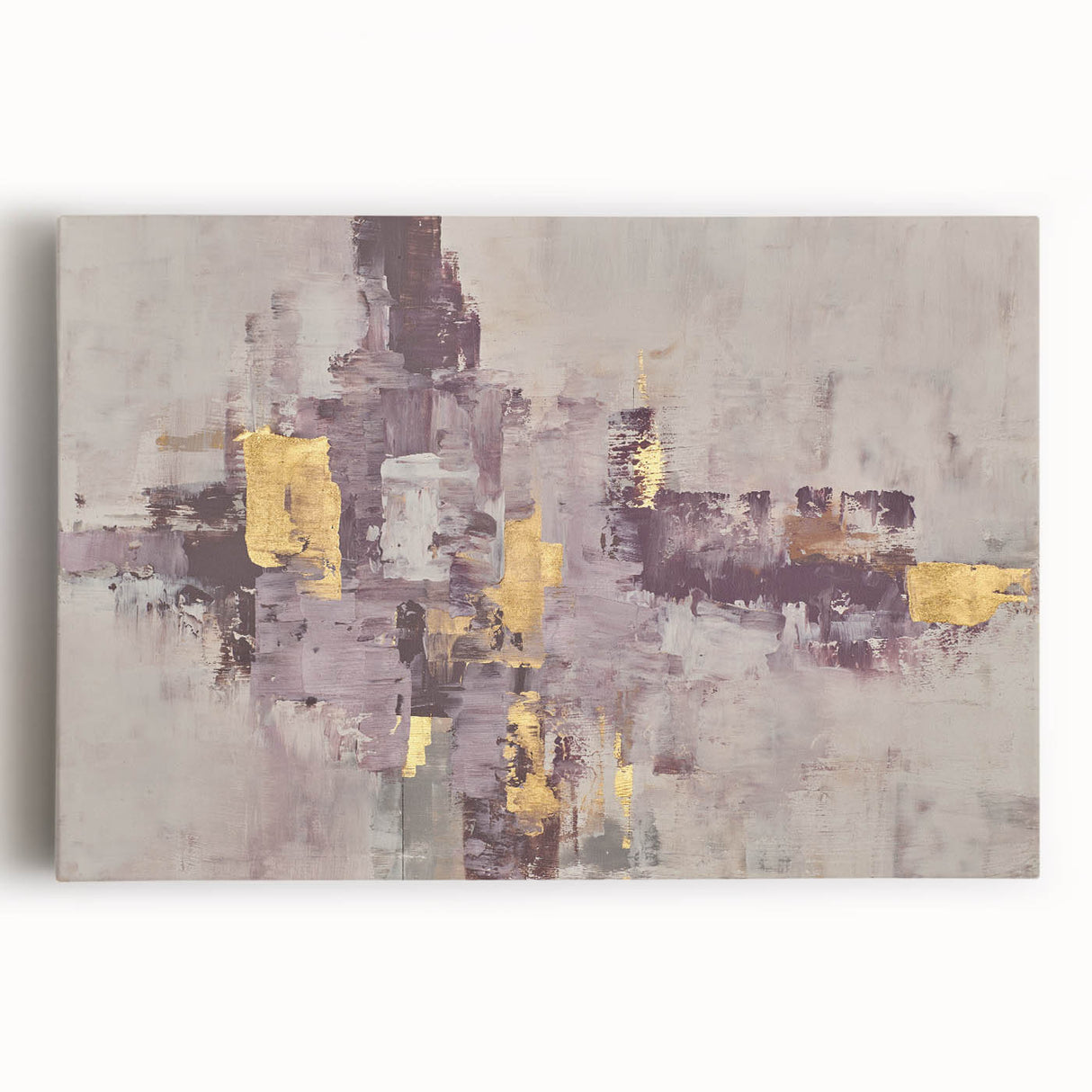 Earthen Harmony Abstracts - Neutral Abstract Prints with Gold Detail