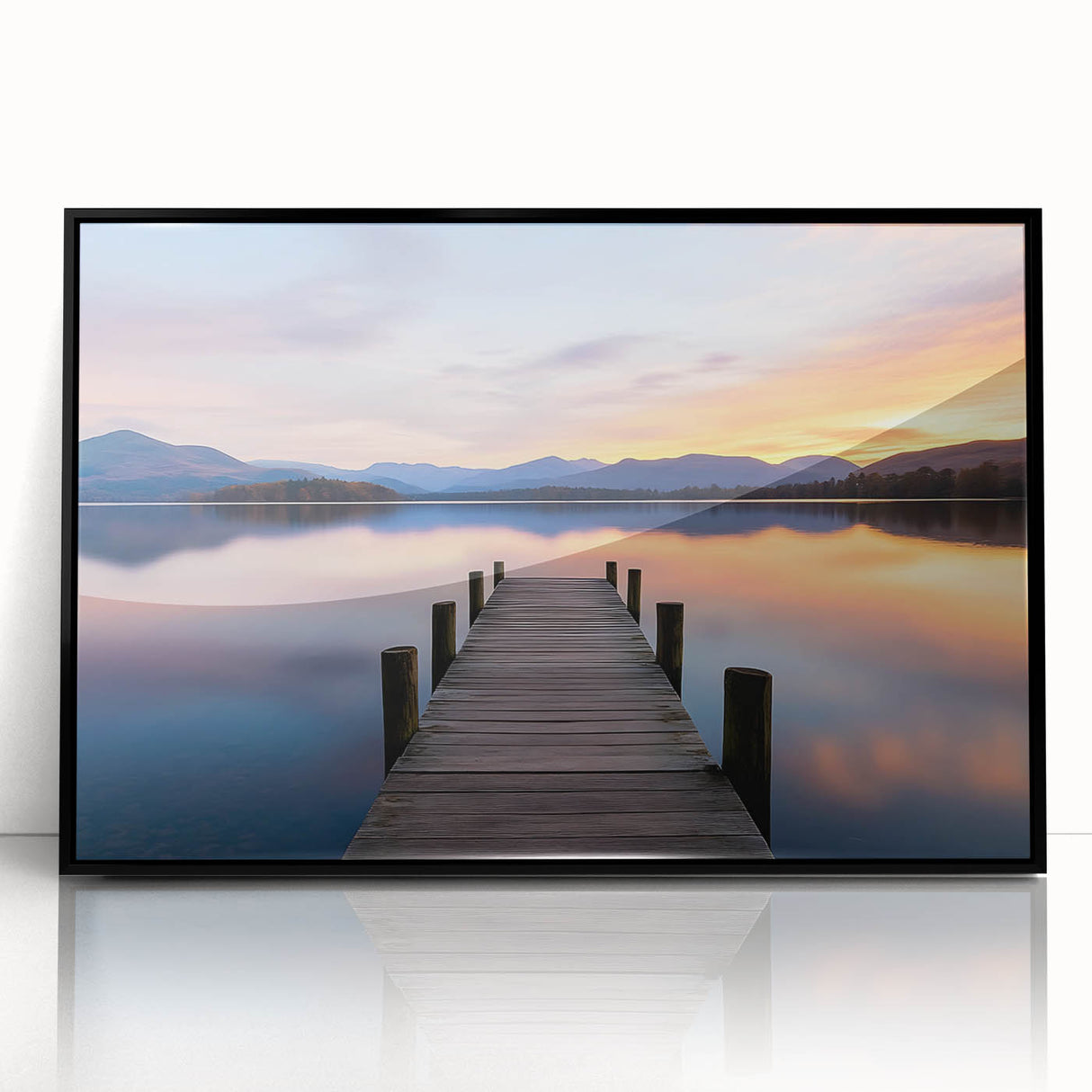 Tranquil Lake Sunset – Fine Art Photography Print for Serene Spaces
