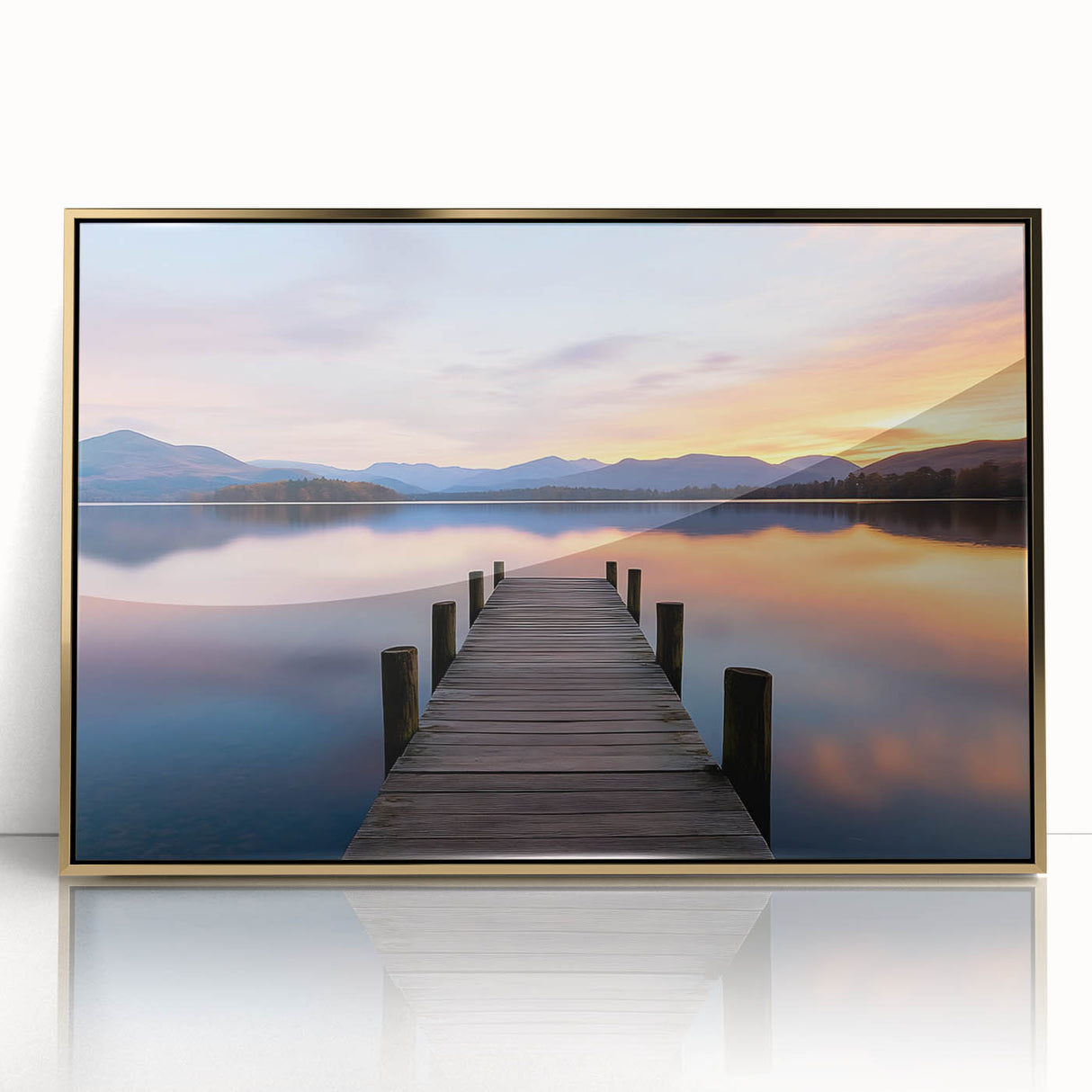Tranquil Lake Sunset – Fine Art Photography Print for Serene Spaces