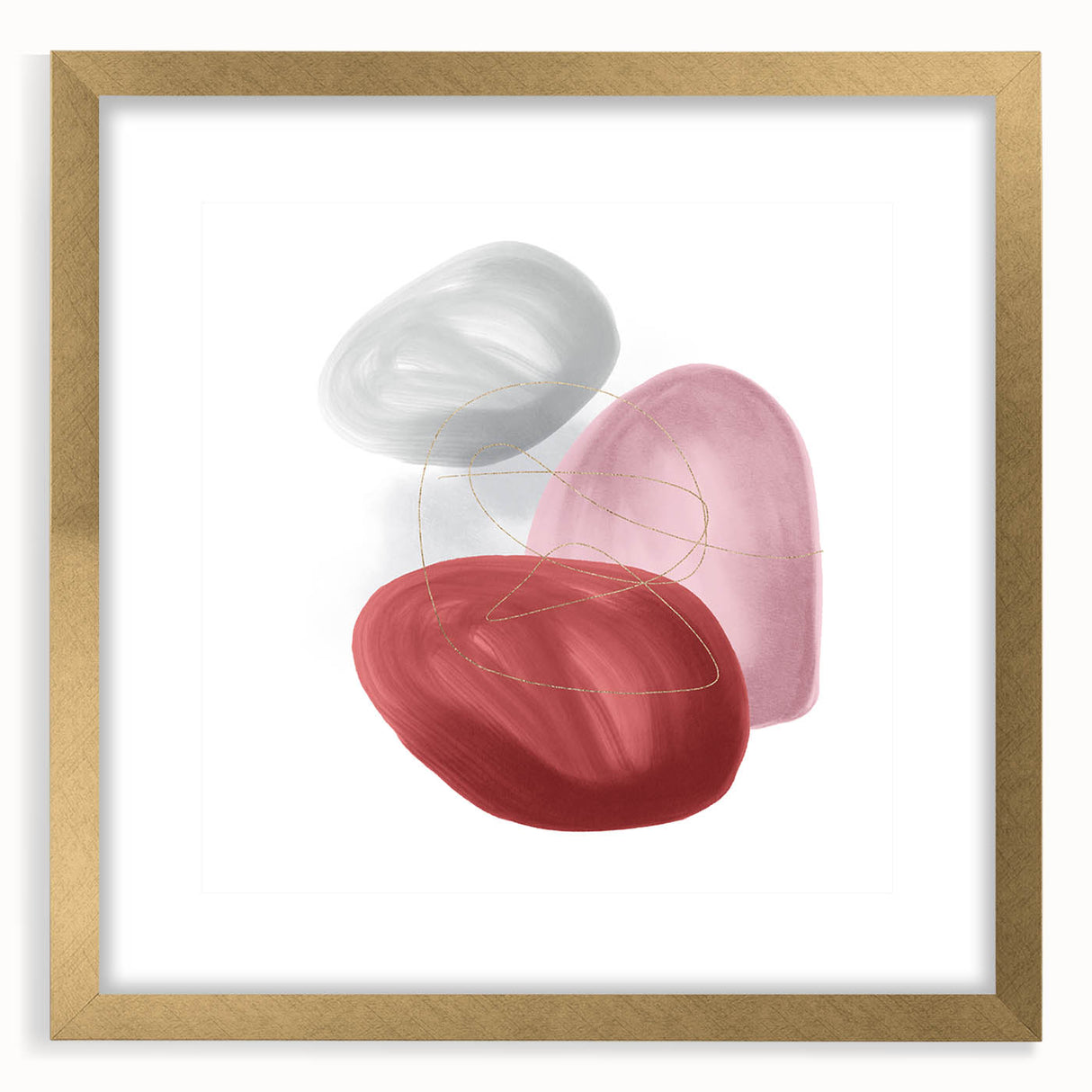 Minimalist abstract canvas prints – blush pink and red wall art