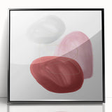 Minimalist abstract canvas prints – blush pink and red wall art