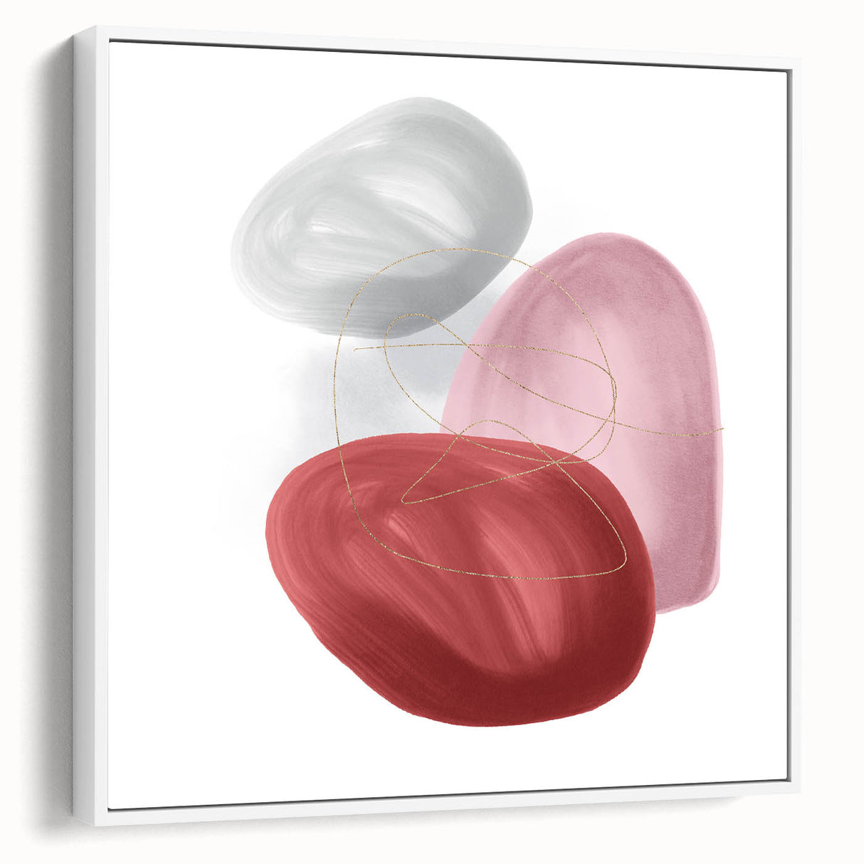 Minimalist abstract canvas prints – blush pink and red wall art