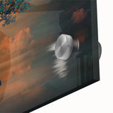 Minimalist Landscape Wall Art – Moonlit Tree and Boat Reflections