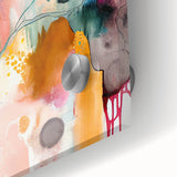 Modern Abstract Wall Art - Peach and Gold Watercolor Print