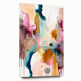 Modern Abstract Wall Art - Peach and Gold Watercolor Print