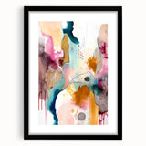 Modern Abstract Wall Art - Peach and Gold Watercolor Print