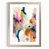 Modern Abstract Wall Art - Peach and Gold Watercolor Print