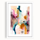 Modern Abstract Wall Art - Peach and Gold Watercolor Print
