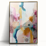 Modern Abstract Wall Art - Peach and Gold Watercolor Print