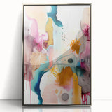 Modern Abstract Wall Art - Peach and Gold Watercolor Print