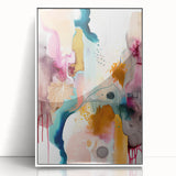 Modern Abstract Wall Art - Peach and Gold Watercolor Print