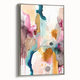 Modern Abstract Wall Art - Peach and Gold Watercolor Print