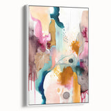 Modern Abstract Wall Art - Peach and Gold Watercolor Print