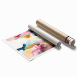 Modern Abstract Wall Art - Peach and Gold Watercolor Print