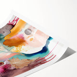 Modern Abstract Wall Art - Peach and Gold Watercolor Print