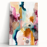 Modern Abstract Wall Art - Peach and Gold Watercolor Print