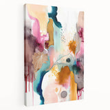 Modern Abstract Wall Art - Peach and Gold Watercolor Print