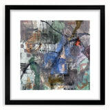 Contemporary Abstract Art – Moody Blue & Green Industrial Painting