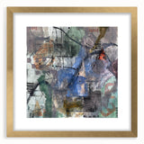 Contemporary Abstract Art – Moody Blue & Green Industrial Painting