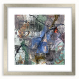 Contemporary Abstract Art – Moody Blue & Green Industrial Painting