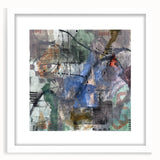 Contemporary Abstract Art – Moody Blue & Green Industrial Painting