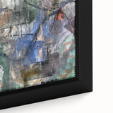 Contemporary Abstract Art – Moody Blue & Green Industrial Painting