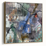 Contemporary Abstract Art – Moody Blue & Green Industrial Painting