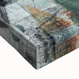 Contemporary Abstract Art – Moody Blue & Green Industrial Painting