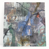 Contemporary Abstract Art – Moody Blue & Green Industrial Painting