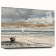 Serene Sunset Wall Art – Tranquil Beach Scene with Sailboats