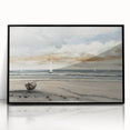 Serene Sunset Wall Art – Tranquil Beach Scene with Sailboats