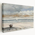 Serene Sunset Wall Art – Tranquil Beach Scene with Sailboats
