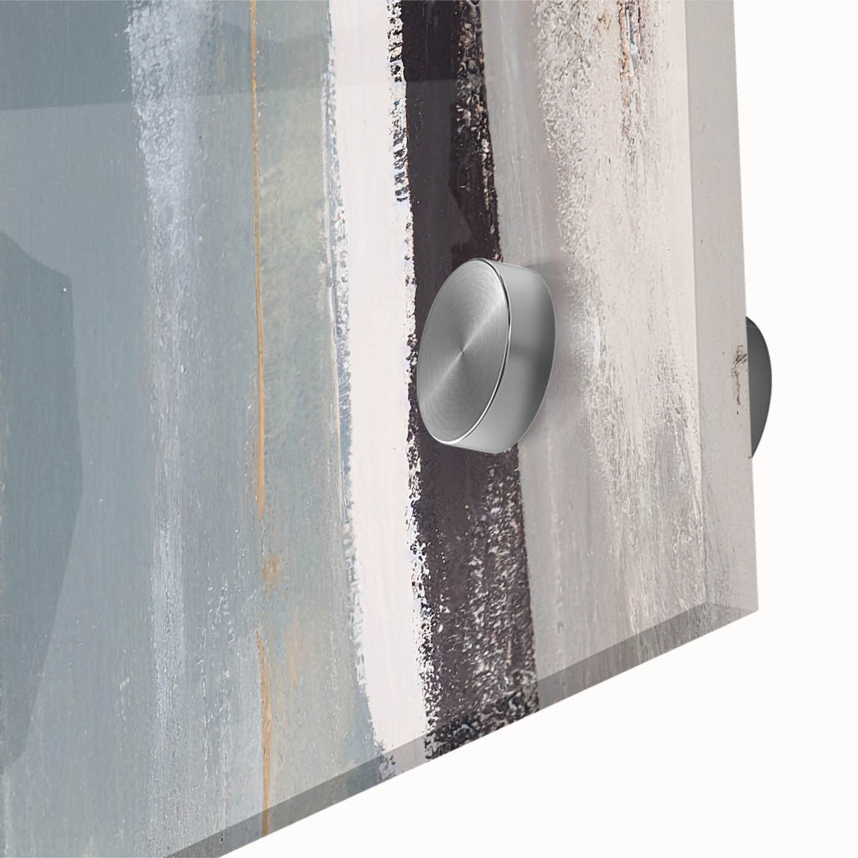 Textured Acrylic Wall Art – Gray Blue and Neutral Vertical Layers