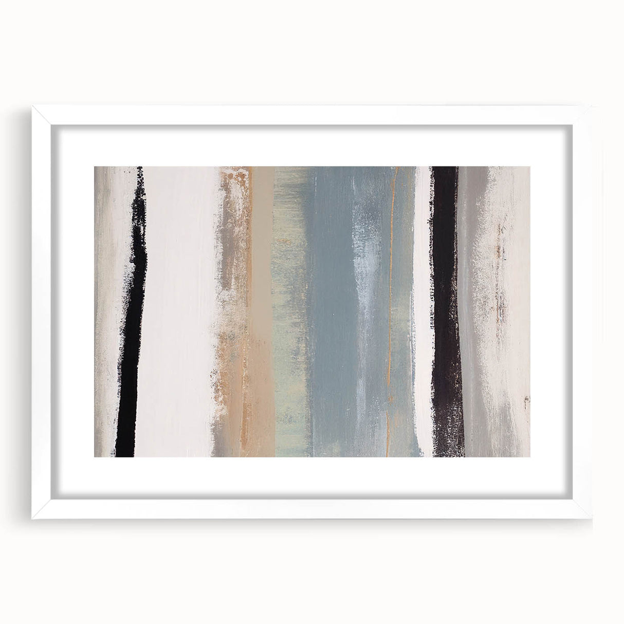 Textured Acrylic Wall Art – Gray Blue and Neutral Vertical Layers
