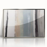 Textured Acrylic Wall Art – Gray Blue and Neutral Vertical Layers