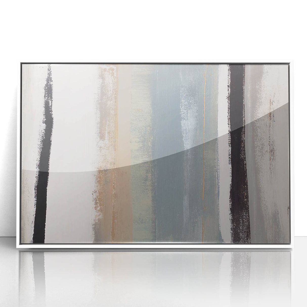 Textured Acrylic Wall Art – Gray Blue and Neutral Vertical Layers
