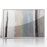 Textured Acrylic Wall Art – Gray Blue and Neutral Vertical Layers