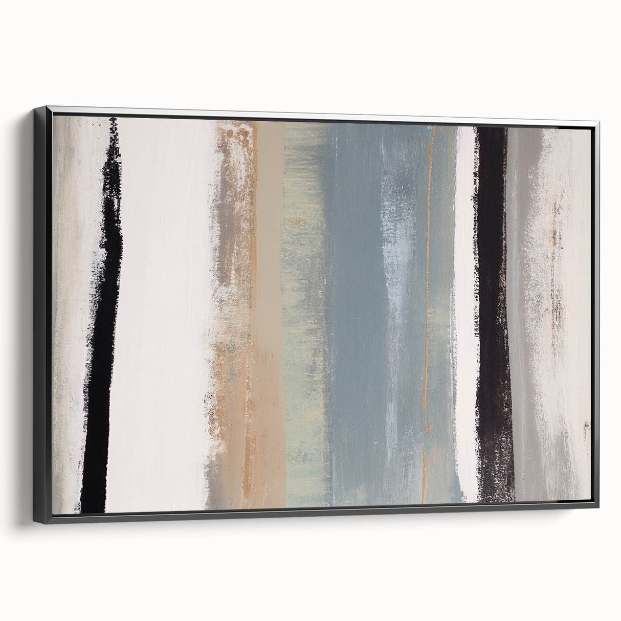 Textured Acrylic Wall Art – Gray Blue and Neutral Vertical Layers