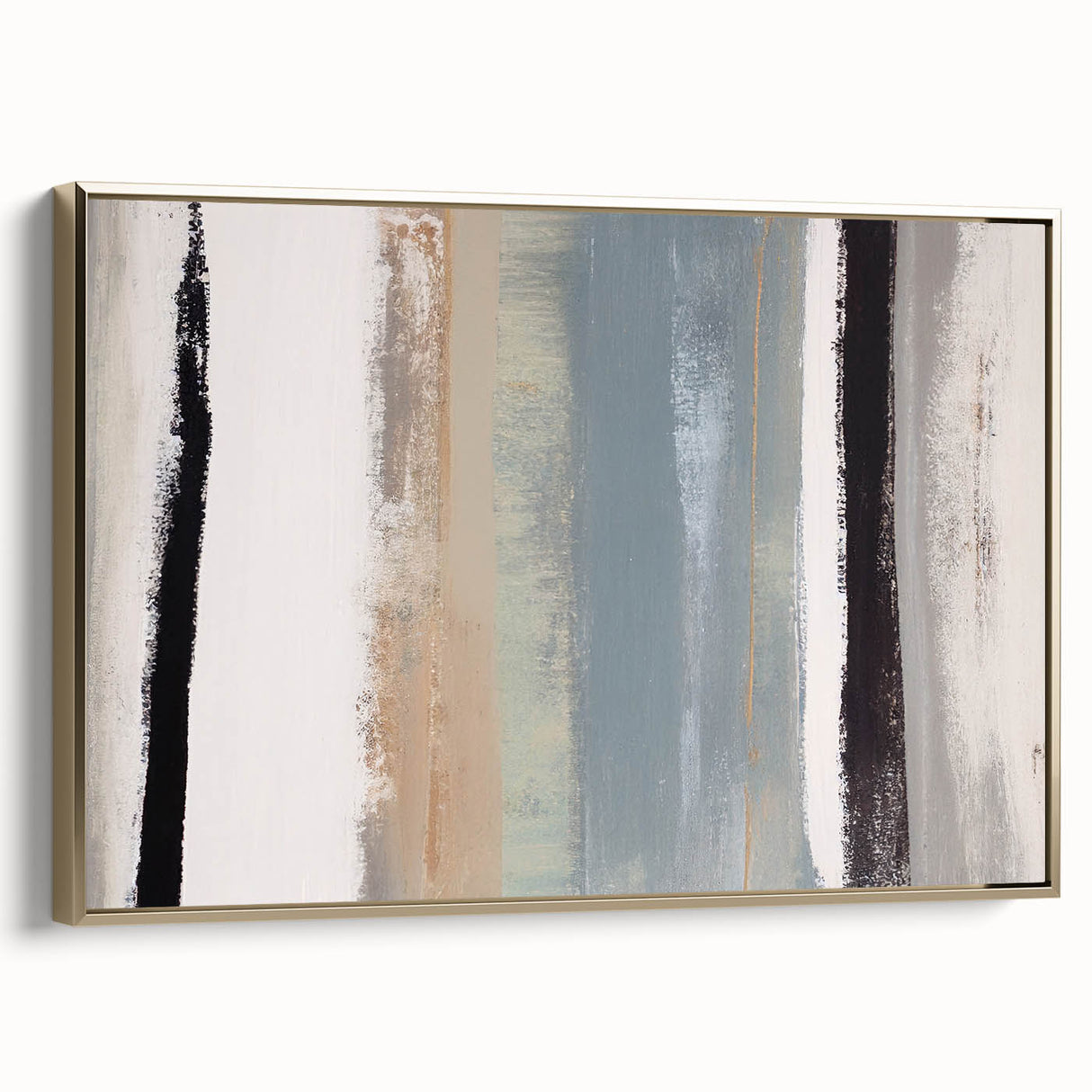 Textured Acrylic Wall Art – Gray Blue and Neutral Vertical Layers