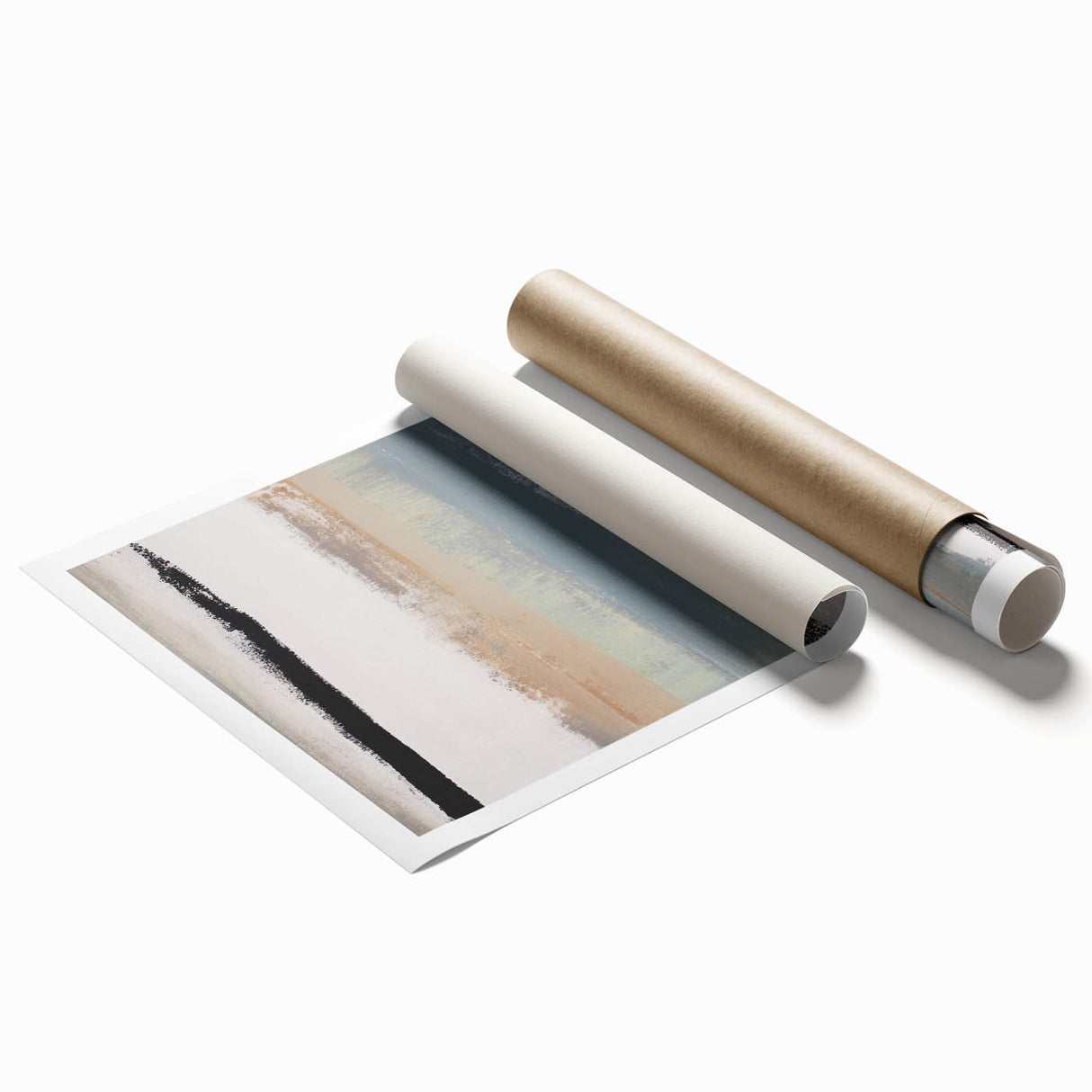 Textured Acrylic Wall Art – Gray Blue and Neutral Vertical Layers