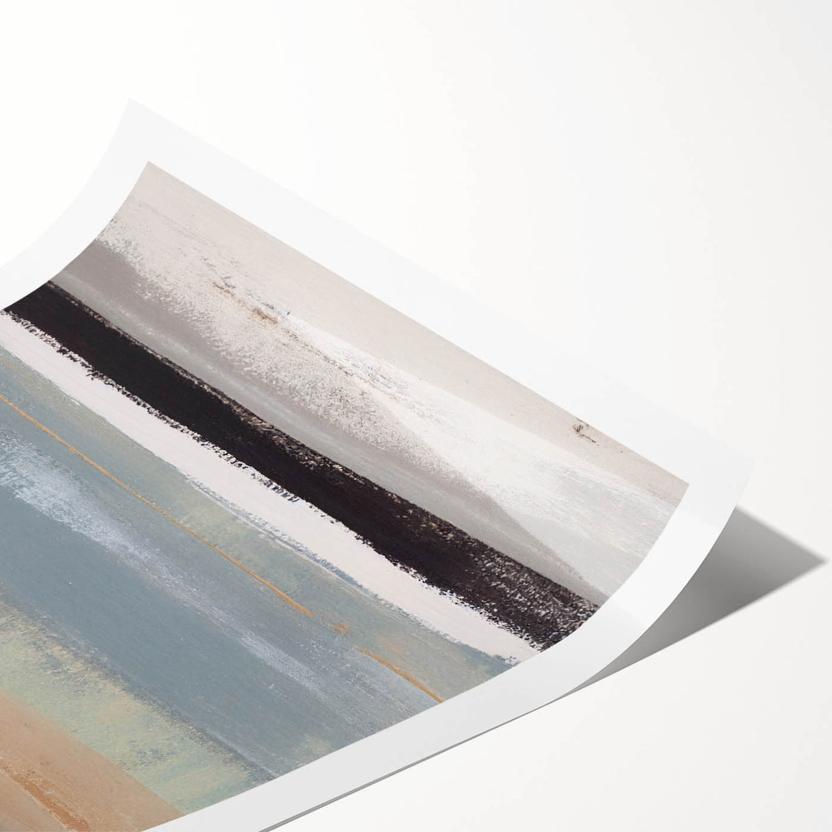 Textured Acrylic Wall Art – Gray Blue and Neutral Vertical Layers