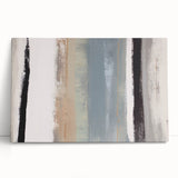 Textured Acrylic Wall Art – Gray Blue and Neutral Vertical Layers