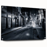 Modern Urban Landscape Art – Moody Black & White City Print